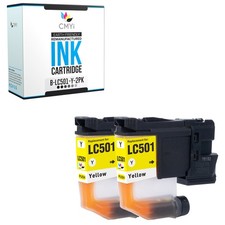 2PK Compatible LC501Y Ink Cartridges fits Brother MFC-J1260DW, J1360DW, J1410DW