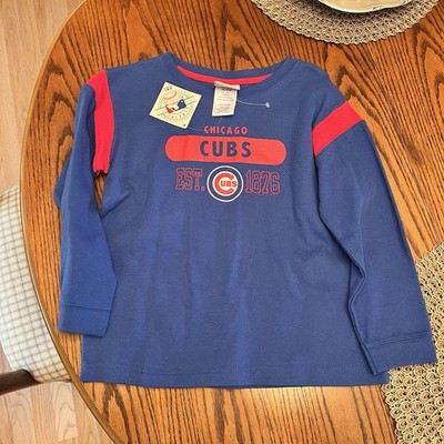 Cubs Established 1876-Striped Sleeve Heavy Fabric Long Sleeve Tshirt Kid 5/6 NWT