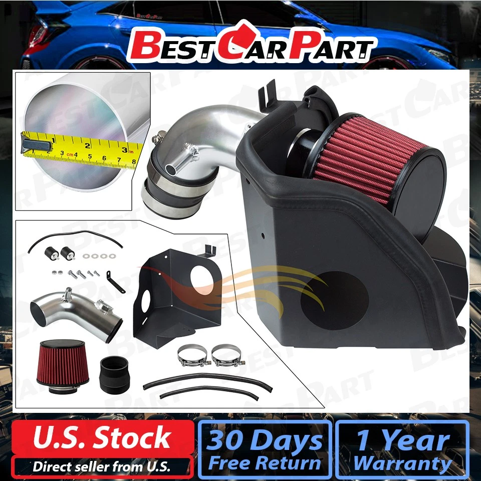 BCP RED FOR 2006-2011 Honda Civic 1.8L L4 COLD SHIELD AIR INTAKE KIT +FILTER - Image 2 of 4