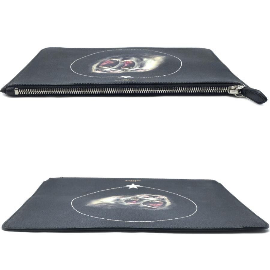 Givenchy Large Black Leather Pouch Monkey Motif V… - image 3