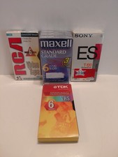 Lot Of 5 Sealed T-120 Blank Vhs Tapes Maxwell TDK RCA Sony 6 Total Tapes