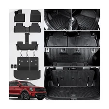 Floor Mats Cargo Mat with Backrest Mats for 2020-2025 Kia Telluride 7/8 Passe...