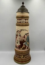 Mettlach 2180/955 Hunter in the Tavern 3.3L Stein Villeroy & Boch Schlitt Lid