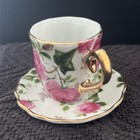 Victorias Garden Demitasse Mini Doll Size Teacup and Saucer with Pink Roses — photo 2