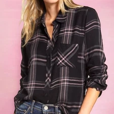 Rails Hunter Sz Small Metallic Line Plaid Shirt ~$158