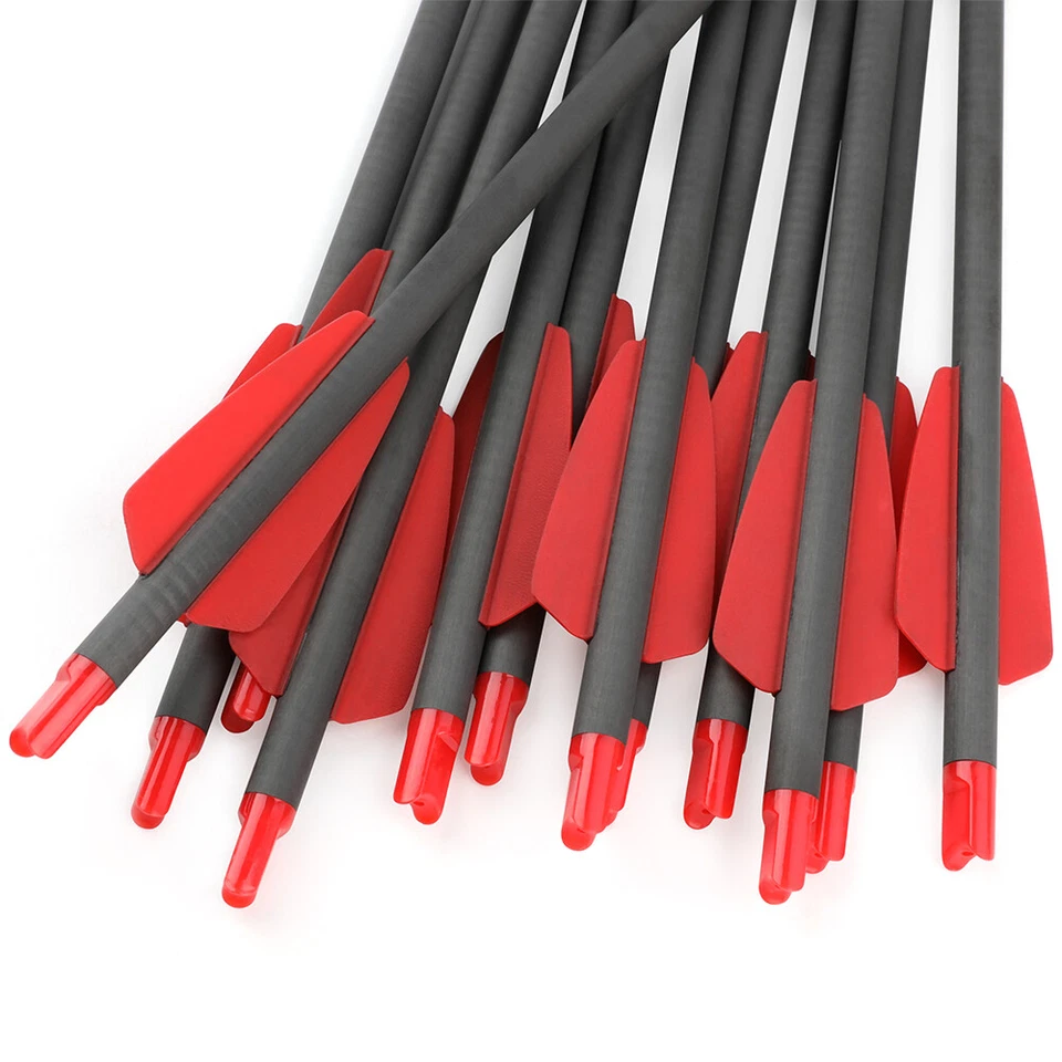 7in Crossbow Bolts Carbon Arrows Hunting Blade Arrowheads 2" Vanes Archery Shoot - Image 4 of 4