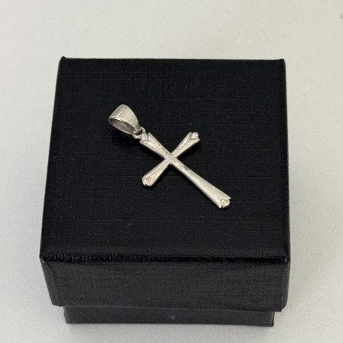 Vintage 925 Sterling Silber schlichter schlichter Kreuz religiöser Anhänger
