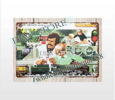 1976 Hornby Railways Model Train hobby toy metal tin sign old