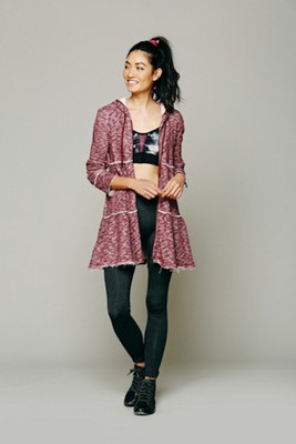 tiered trapeze zip sweatshirt