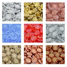 Rutkovsky 111-01217 Flat Flower Pressed Beads Czech Glass 12mm Size 10 Pieces