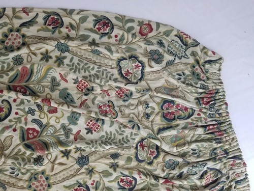 Vintage Traditional Crewel Embroidered Curtain Panel 357x228cm - Picture 5 of 14