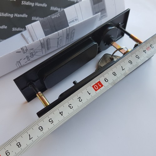 Hoconnie Pocket Lock for sliding door frame 16cm black 3 key HDLA5FBL - Picture 4 of 13