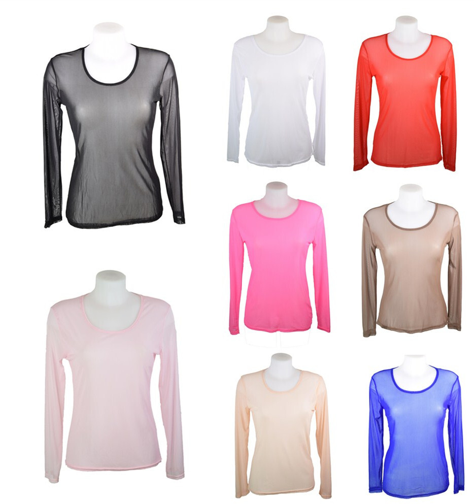 T-shirt, sous pull femme en voile transparente,taille unique 38-42
