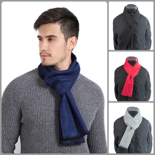 Bufanda para Hombre Invierno Elegante Suave Cálida Cubierta Clásica Bufandas Simple | eBay