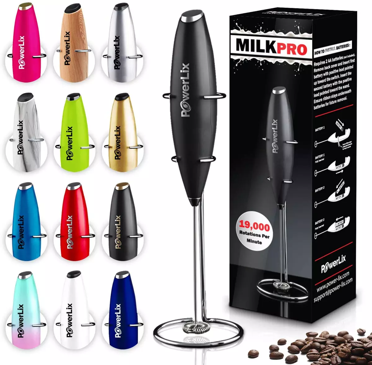 Milk Frother Handheld Battery Operated Electric Foam Maker for