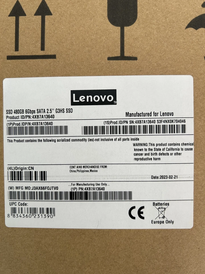 Lenovo 480GB 01PE343 ThinkSystem 4XB7A13640 3.5" Mixed Use SATA 6Gb HS SSD - Image 2 of 3
