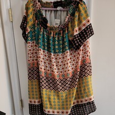GLAMOROUS Curve Smock folk dress multicolored Nwt 20 plus size 