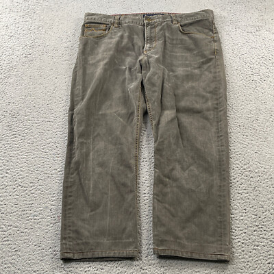 Alberto Jeans Mens 36x28 Modern Fit Stone Dyed Twill Casual Pants Gray