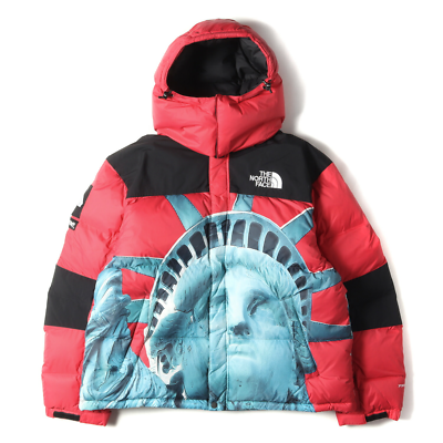 【中古】シュプリーム SUPREME × THE NORTH FACE 19AW STAUTUE OF LIBERTY BALTRO JACKET M NF0A47EW ☆AA★251011 Supreme North Face Statue of Liberty Baltro Down Jacket Red Size L