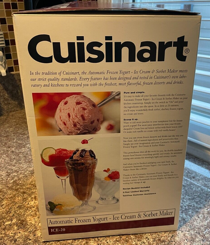 Cuisinart Frozen Yogurt-Ice Cream & Sorbet Maker #ICE-20 NIB - Picture 4 of 6