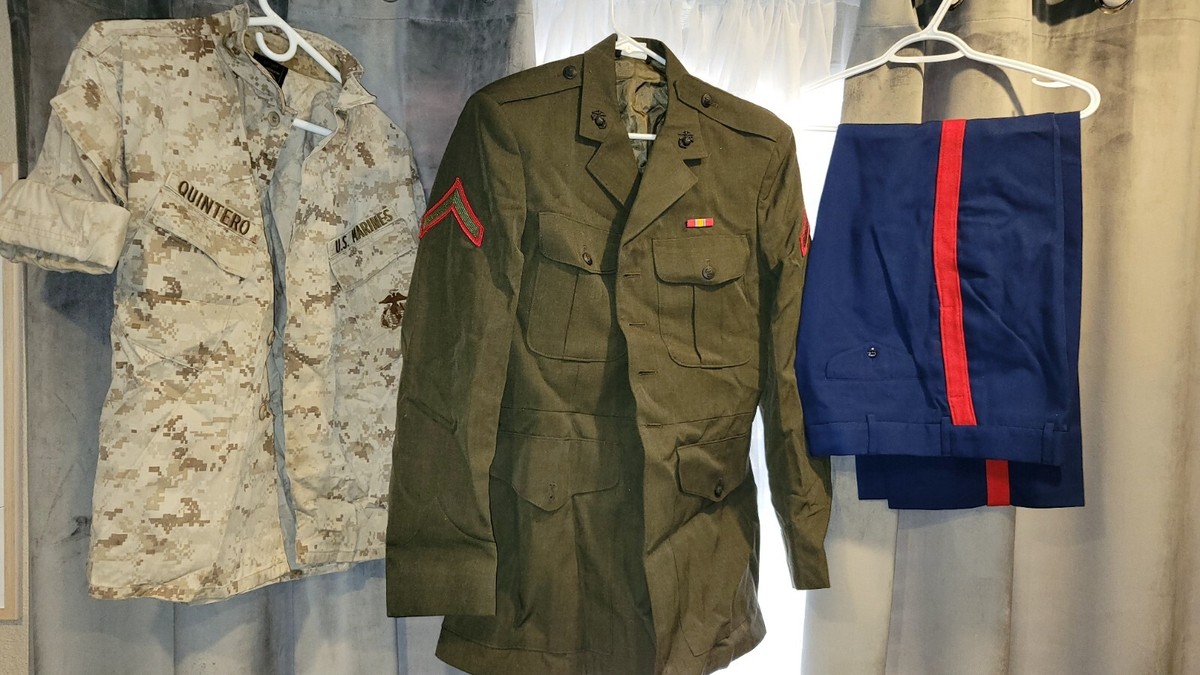 USMC Marine Corps Dress Shirt Uniform Jacket Camo Set Lot