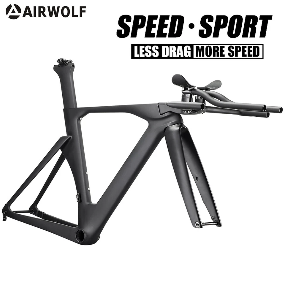 AIRWOLF T1100 Triathlon Carbon Rahmen mit Laufradsatz TT Bike Aero Rennrad - Bild 2 von 4