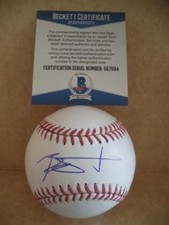 BLAKE SWIHART BOSTON RED SOX SIGNED AUTOGRAPHED ML BASEBALL BECKETT D27594