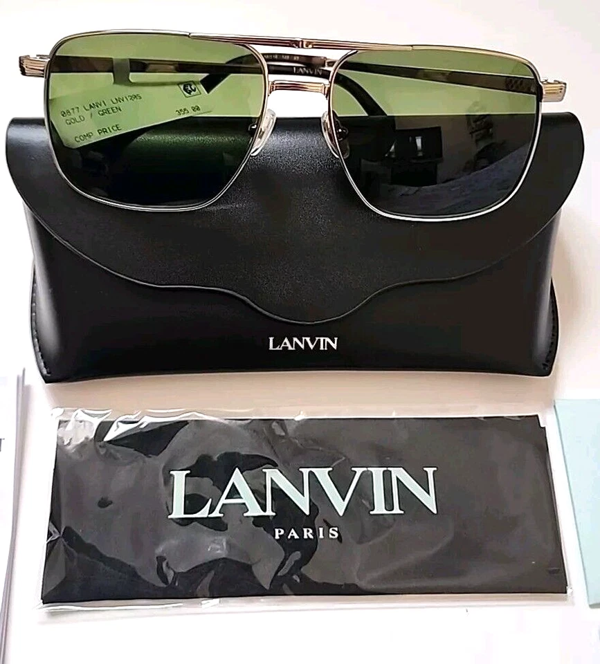 LANVIN JL NAVIGATOR MEN'S SUNGLASSES 58-16-145 SILVER/GREEN $355 -NEW & RARE - Image 2 of 4