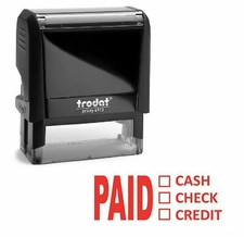 PAID CASH CHECK CREDIT Self Inking Rubber Stock Stamp- Trodat 4913