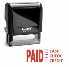 PAID CASH CHECK CREDIT Self Inking Rubber Stock Stamp- Trodat 4913