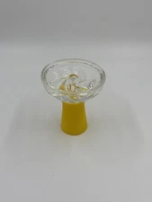 yellow Hookah Shisha Flower colored glass Half Silicone bowl With Heat Managment