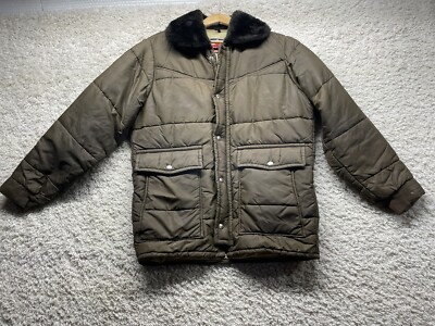 Vintage 1970 s Big Smith Western Outerwear Brown Puffer Coat Fits Like Large