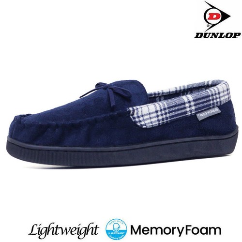 MENS DUNLOP MEMORY FOAM MOCCASINS SLIPPERS LOAFERS SUEDE COSY WINTER SHOES SIZE - Picture 20 of 20