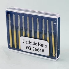 10-100 Dental Tungsten Carbide Burs Trimming & Finishing Round End Taper FG7664