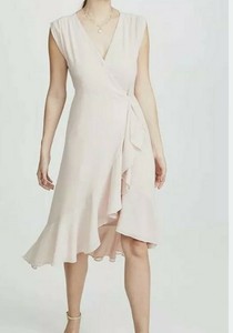 blush wrap dress short