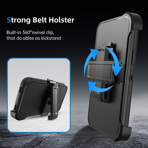 Funda/Funda con clip para cinturón resistente resistente a prueba de golpes para iPhone 13 14 Pro Max Plus - Imagen 10 de 36