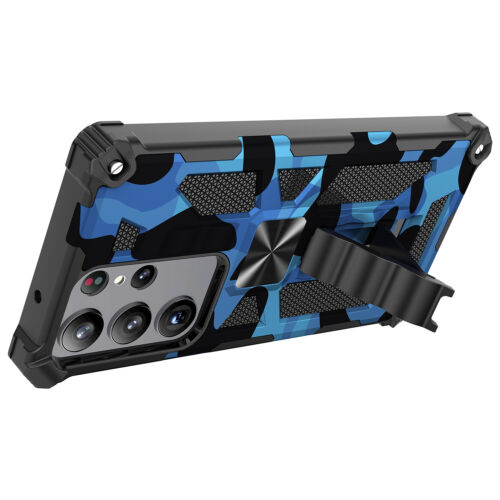 For Samsung Galaxy S25 S24 S23 S22 Camouflage Armor Bracket Shockproof Case - Picture 4 of 31