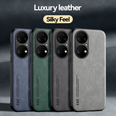For Huawei P50 Pro P40 P30 Nova 4E Leather Shockproof Magnetic Soft Slim Case