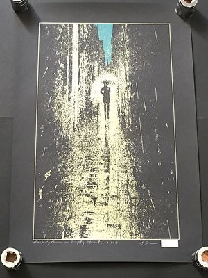DAN MCCARTHY - Blick auf leere Straßen - SIGNIERTER Siebdruck metallic gold