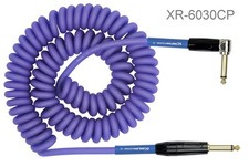 30ft Kirlin 1/4" Mono M/M Right Angle Coiled Instrument Cable, Purple