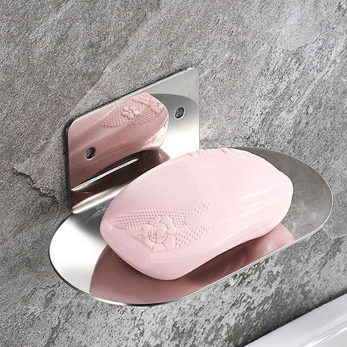 Stainless Steel Soap Dish Bathroom Soap Box Wall Mounted Rack Hanger for Shower - Picture 2 of 22