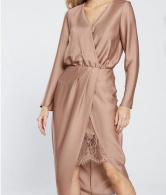 River Island Women's Pink Satin Dress size 14 UK