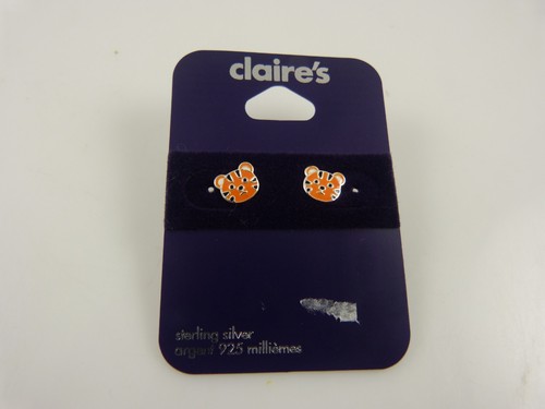 Lindos pendientes de plata esterlina gato tigre pendientes tachuelas 925 lindos - Imagen 2 de 6