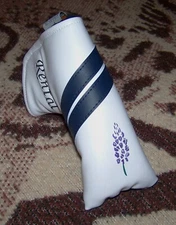 NEW SUNFISH Vinyl Blade Putter Head Cover GLENWILD GOLF CLUB RENTAL White & Blue