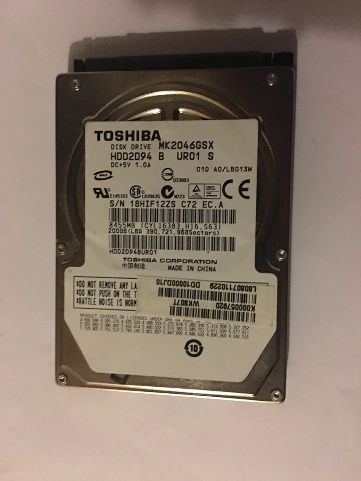 200GB Sagagate,Toshiba, Fujitsu, hitachi 2.5" SATA Hard Drive - Image 4 of 4