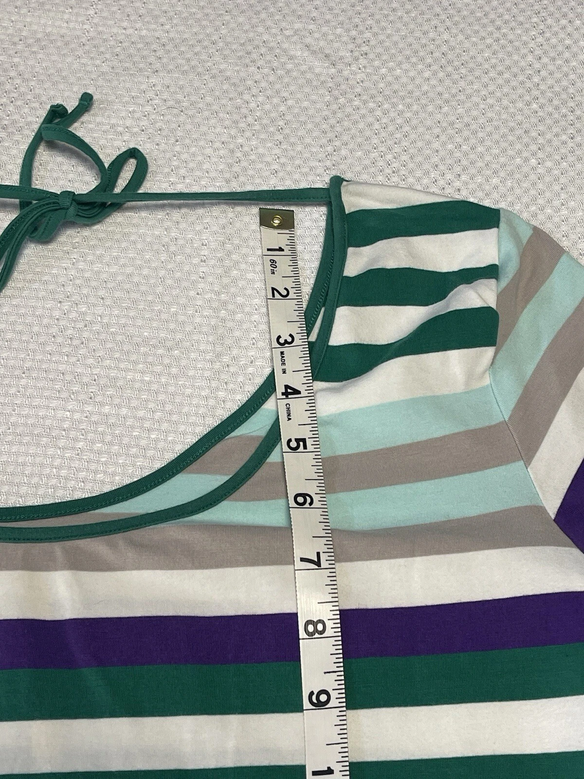 lole striped tie back organic cotton shirt