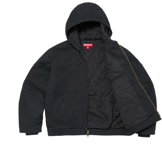 Supreme®/Thrasher® Hooded Work Jacket Neckface Black Size Supreme®/Thrasher® Hooded Work Jacket Neckface Black Size