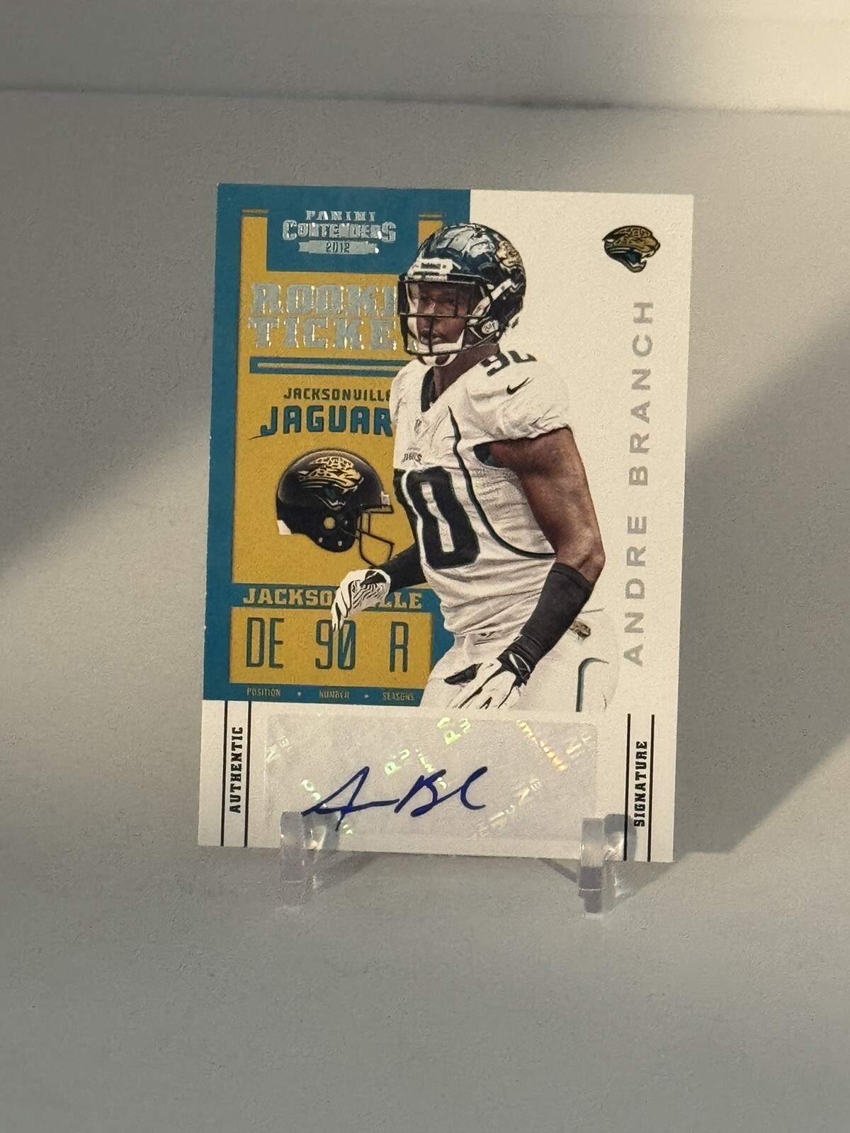 Andre Branch 2012 Panini Contenders Rookie Ticket AUTO RC #103 Jaguars.  A212