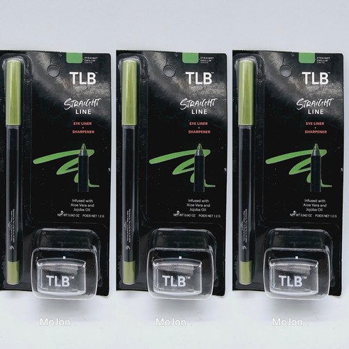 Lot Of 3 TLB The Lip Bar Eye Liner + Sharpener Straight Chillin Green 0.042 oz. - 第 1/4 張圖片
