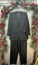 Emanuel Ungaro 3-Piece Tuxedo Black Wool 42L Jacket And Pants 36x33 Bow Tie Suit